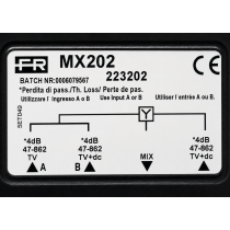 Antenski združevalnik Fracarro MX202, 2× VHF/UHF, DC prehod