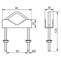 Objemka za pritrditev antene oz. antenskega nosilca OZ-60 M8