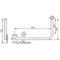 Antenski nosilec UR-38Z75 (levi) primeren za bočno montažo